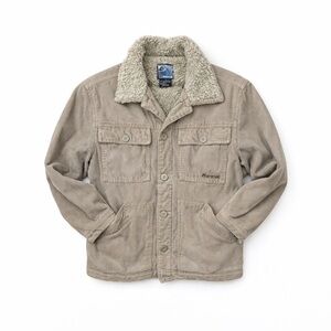 KIRRA Mens Jacket Coat Tan Corduroy Sherpa Lined small Trucker Core